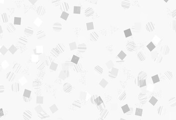 Light Gray vector template with crystals, circles, squares.