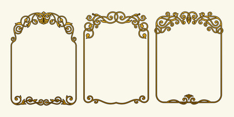 Borders frames luxury vintage collection set