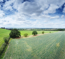 aerial view of farmland in the uk