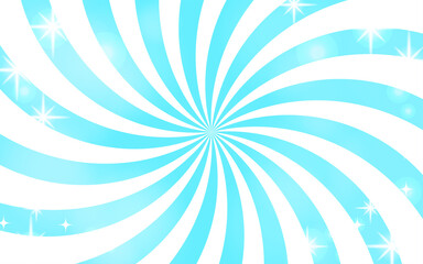 カーブのかかった集中線の背景素材　キラキラ付き