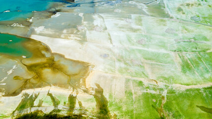 Aerial view of the Montecotugno dam near Senise, in Basilicata, Italy, The water it contains is used to give drink to many people

