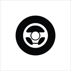 circular icon, car steering isolated icon on white background, auto service