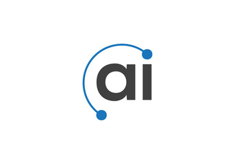 AI or IA letter logo with a headphone. Unique attractive creative modern
