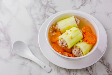 Stuffed cucumber soup