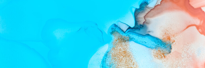 Sea Abstract Art. Nautical Background. Blue 