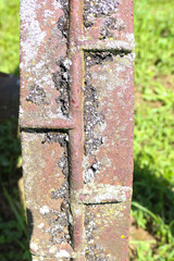 rusty metal antique tractor wheel tread