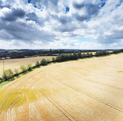 aerial view of farmland in the uk