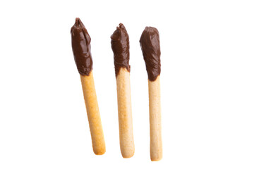 biscuit stick with chocolate cream isolated