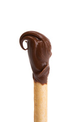 biscuit stick with chocolate cream isolated