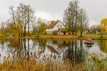 Rural Latvia. Beautiful autumn landscape in Gauja national Park, Sigulda, Latvia