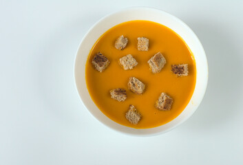 Pumpkin and carrot cream. Autumn recipe