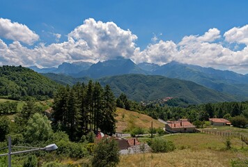 Landscape of the North of the Tuscany Region near Casone Carpinelli in Italy