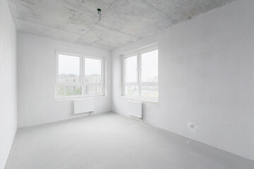 Obraz premium interior of the apartment without decoration in white colors