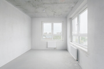 Obraz premium interior of the apartment without decoration in white colors