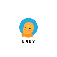 baby logo simple icon outline illustration with color vector design