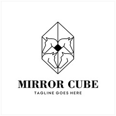 Beauty Horse Mirror Cube Like a Shield Vector Icon Logo Design