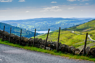 Fototapeta na wymiar The Kirkstone Pass road in the English Lake District,