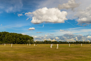 Fototapeta na wymiar Cricket on Hackney Marshes