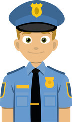 Vector illustration of emoticon of a cartoon policeman