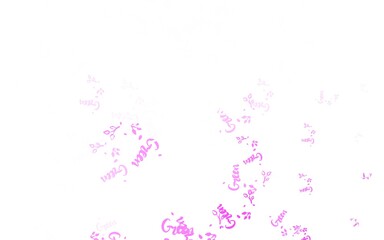 Light Pink vector doodle backdrop with leaves, branches.