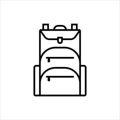 Backpack Icon, Rucksack Icon, Hiker Student Cloth Bag
