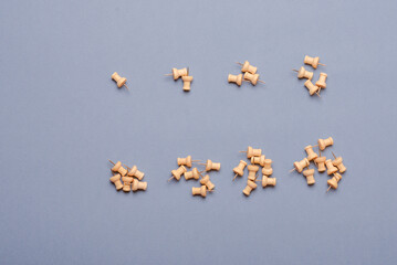 Push pins on background in 8 groups