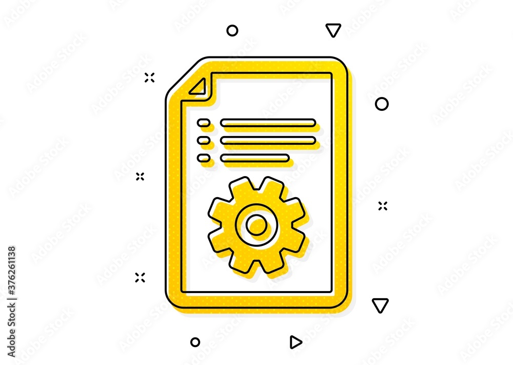 Poster instruction sign. technical documentation icon. yellow circles pattern. classic technical documentat