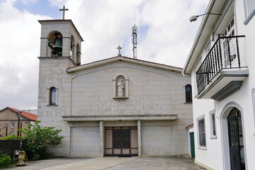 Fototapeta na wymiar Church of Santo Estevo de Paleo, in the municipality of Carral