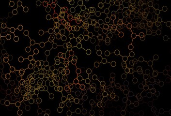Dark Red, Yellow vector background with forms of artificial intelligence.
