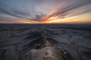 Vibrant sunrise from Moonscape Overlook in Utah