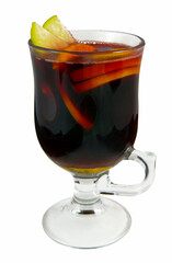 Alcoholic mulled wine in glass