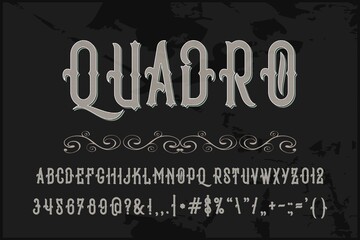 classic lettering, vintage font, gray and white style background,  typeface vector design