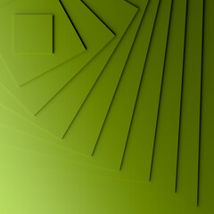 Green modern background with three dimensional steps