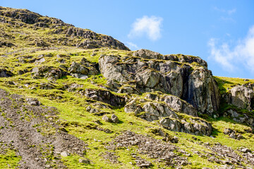The old mine workings on Kirkstone Pass in the Lake District, England, UK.