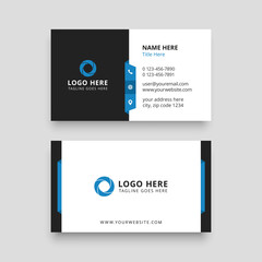 Fototapeta na wymiar creative deep blue business card template