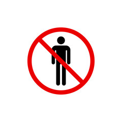 No person sign. Prohibition keyboard symbol modern, simple, vector, icon for website design, mobile app, ui. Vector Illustration