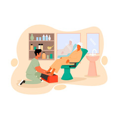 Relaxing massage service providing to customer