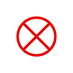 Red cross sign. Prohibition keyboard symbol modern, simple, vector, icon for website design, mobile app, ui. Vector Illustration