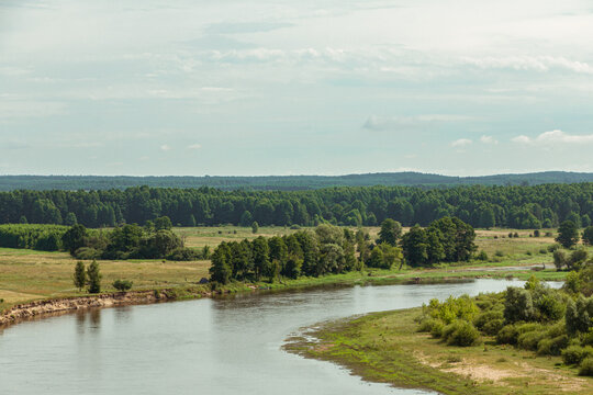 Beautiful view of Bug river in Poland, Europe