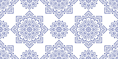 Abstract oriental pattern in boho style, endless geometric background. - 376265150