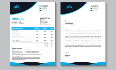 Creative, Colorful, Modern Invoice & Letterhead Design. Corporate Letterhead & Invoice Template.