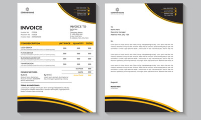 Creative, Colorful, Modern Invoice & Letterhead Design. Corporate Letterhead & Invoice Template.