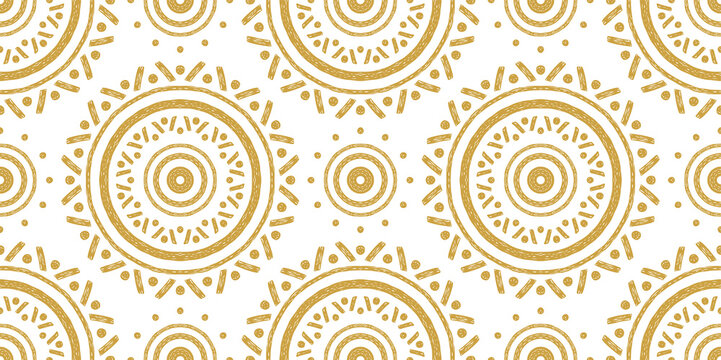 Abstract oriental pattern in boho style, endless geometric background.