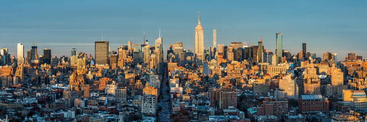 Aerial view of the Manhattan skyline, New York City, USA