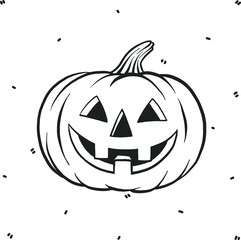 Vector halloween clipart pumpkin. Illustration for seasonal design, textile, decoration kids playroom or greeting card. Isolated sketch object. Flat vector illustration