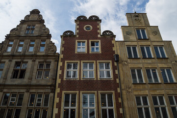 Fototapeta premium Prinzipalmarkt with Typical Gabled Houses in Münster, Germany