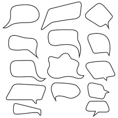 Set of empty outline speech bubbles.Vector flat illustration.