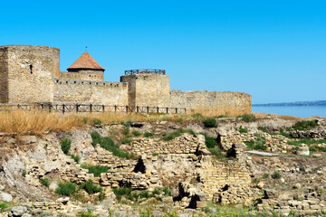 Akkerman fortress walls in Bilhorod-Dnistrovskyi, Ukraine on August 19, 2020.
