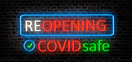 Post covid-19 reopening sign for businesses