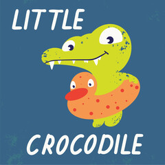 crocodile in a circle for swimming in vector